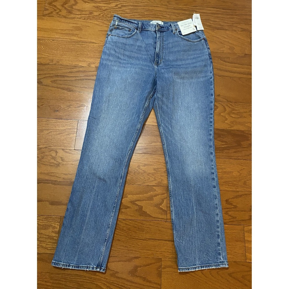 Women's Abercrombie & Fitch 90s Slim Straight Ultra High Rise Jeans 32/14r $89